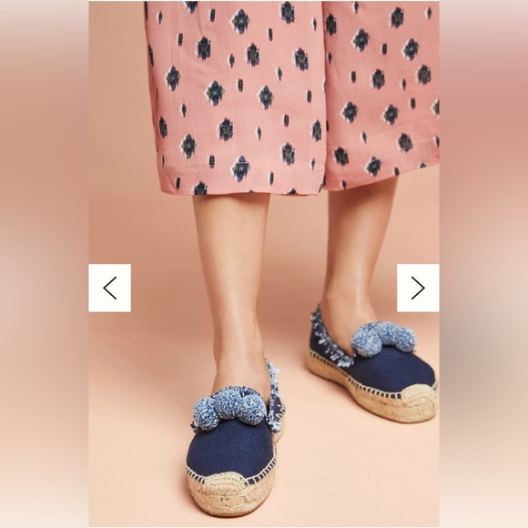 Soludos x Anthropologie Panarea Pom Espadrilles Women’s 10 - VGUC!! - Picture 2 of 12